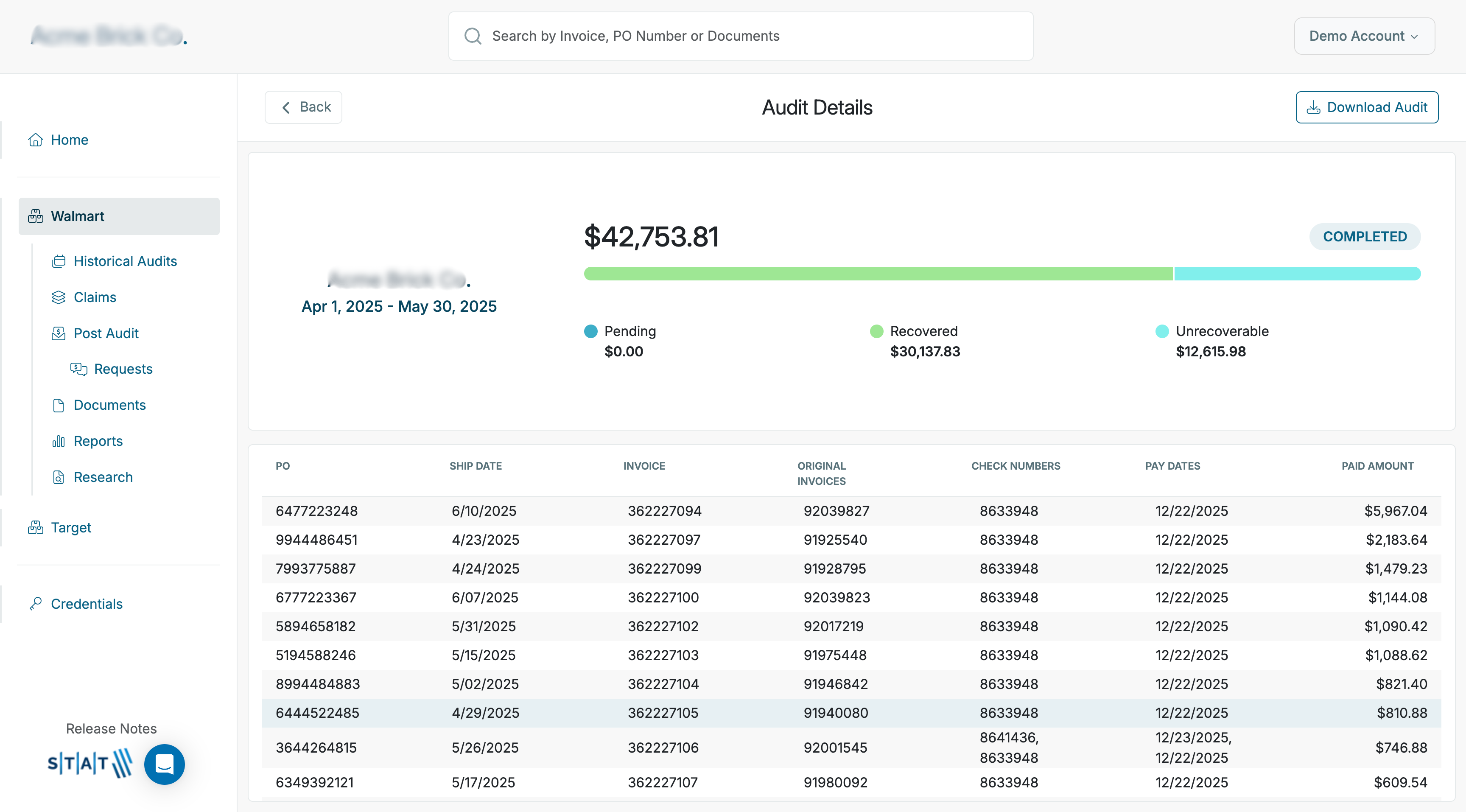Historic Audit view 2
